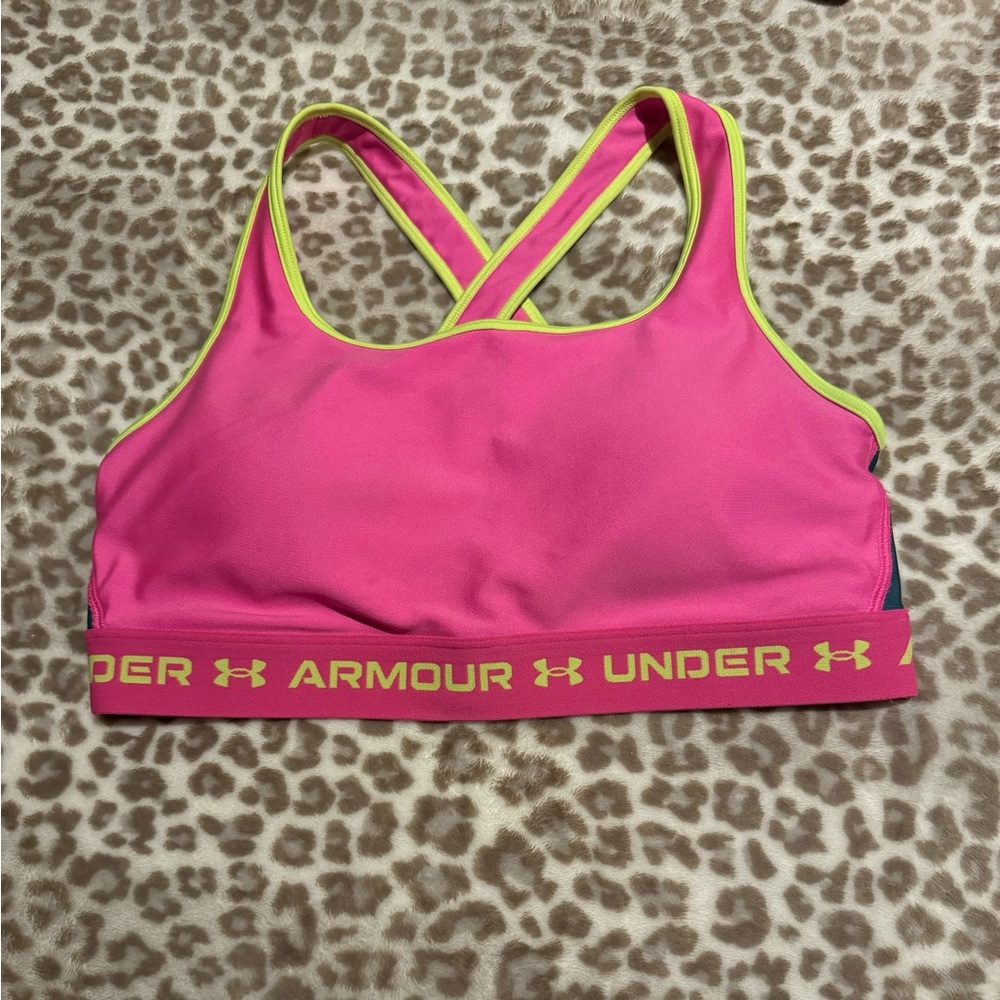 Under Armour Sports Bra Sz L Criss Cross Back